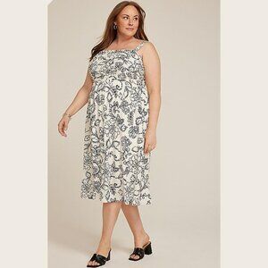 Maurices Floral Smocked Midi Dress - 3X